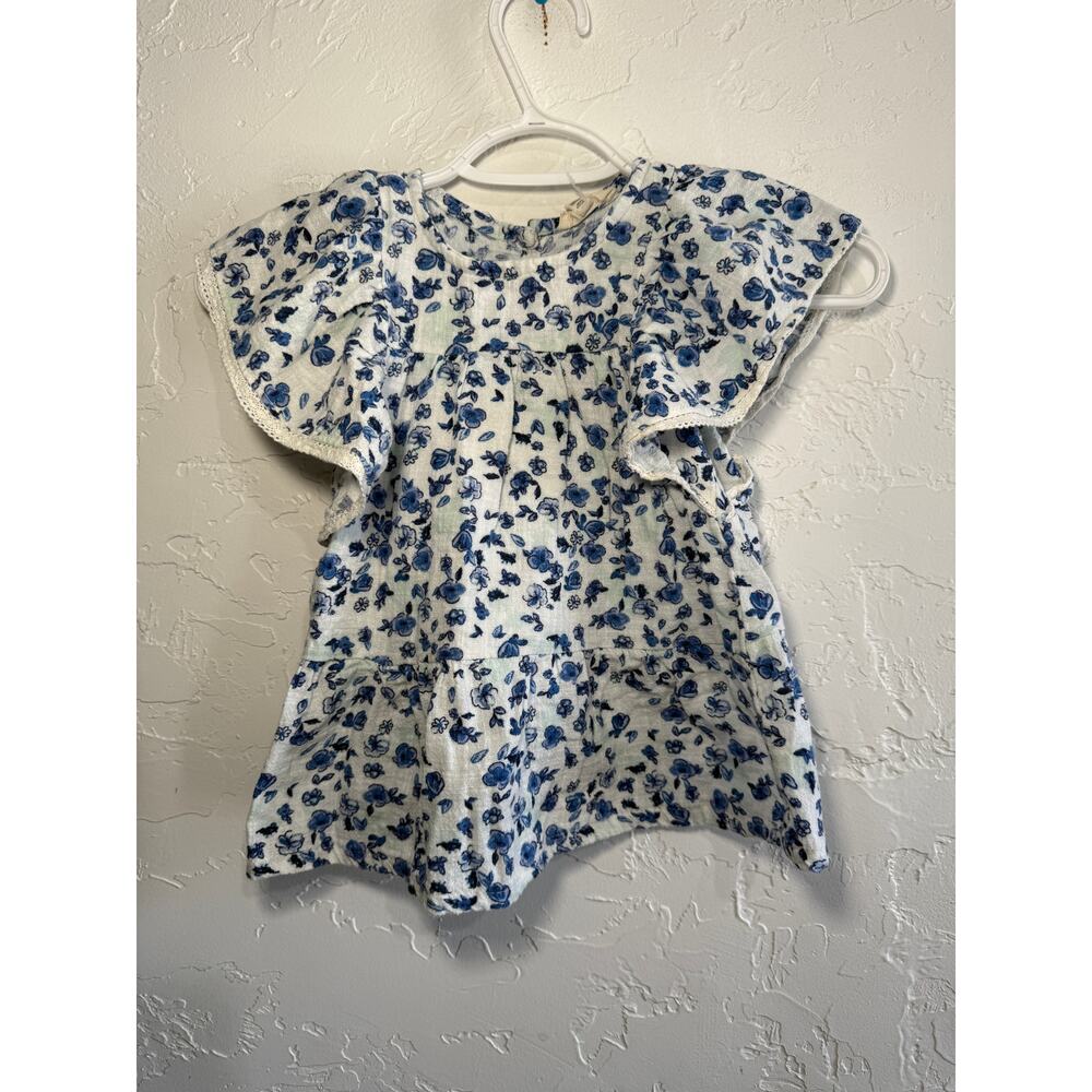 Jessica Simpson girls floral ruffle babydoll blouse 6X ethereal cottagecore‎